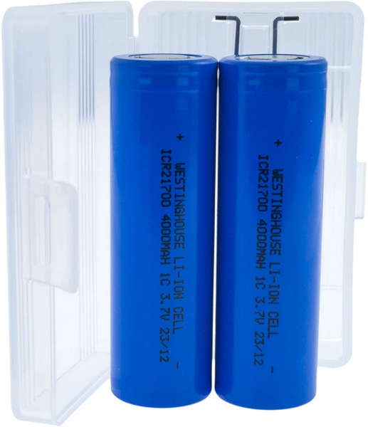 Акумулятори Westinghouse ICR21700 4000 mAh 3.7V Li-ion набір 2 шт у пластиковому боксі 21700 IСR21700-4000-2/box фото